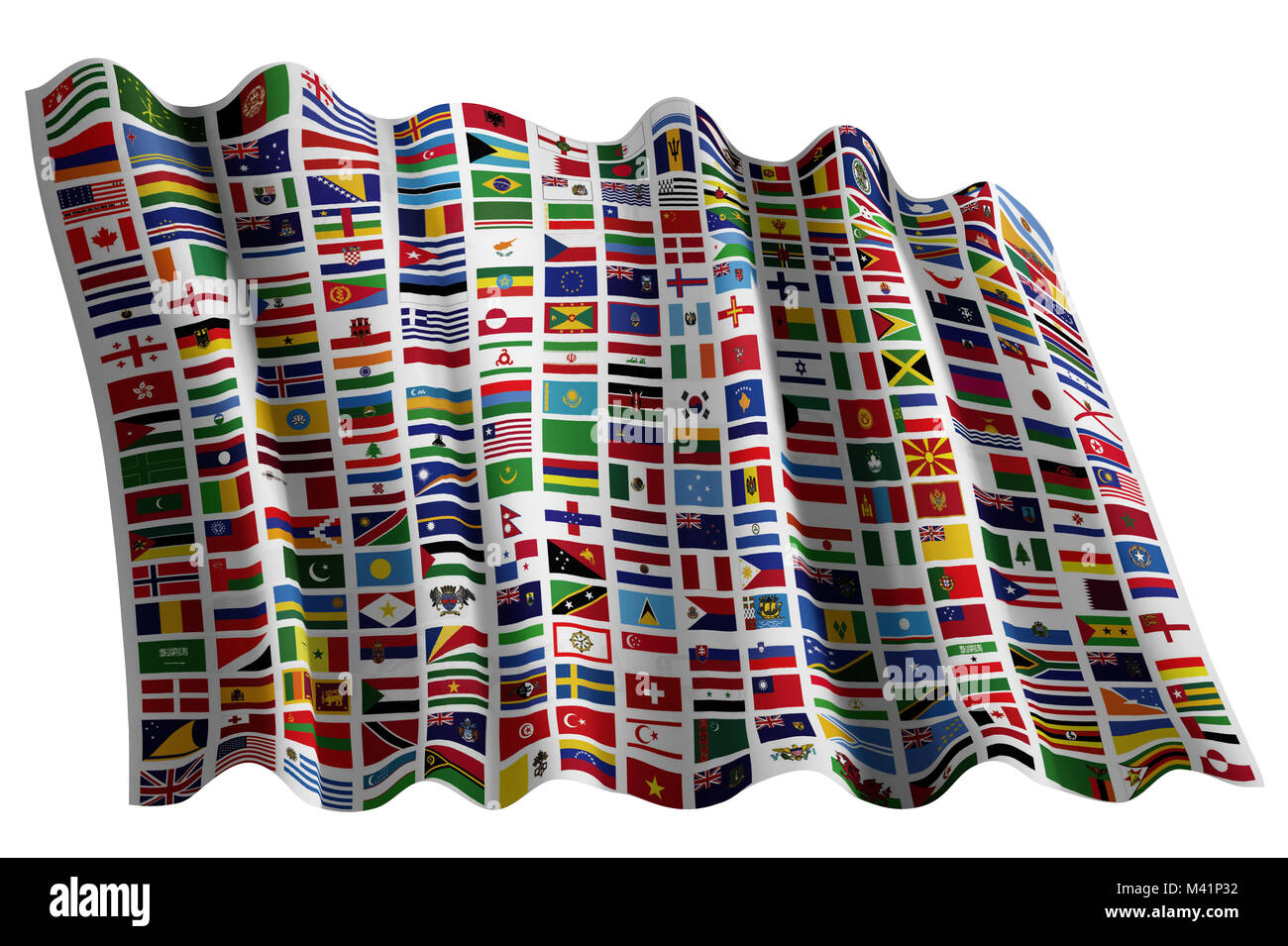 Nahaufnahme auf Flaggen der Welt Stockfoto
