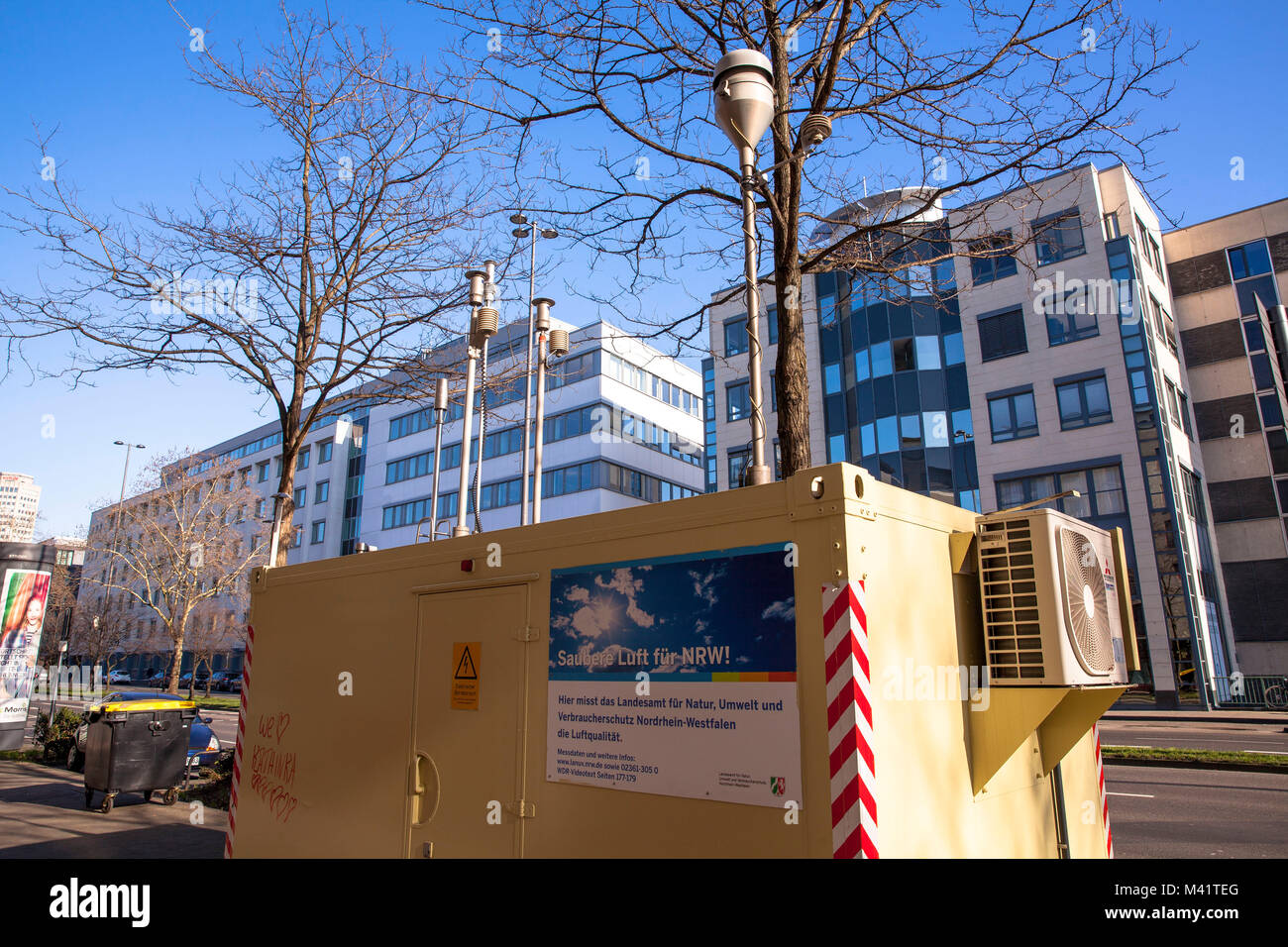 Europa, Deutschland, Nordrhein-Westfalen, Köln, Feinstaub Messstation an der Turiner Straße. Europa, Deutschland, Bayern, 92660 K Stockfoto