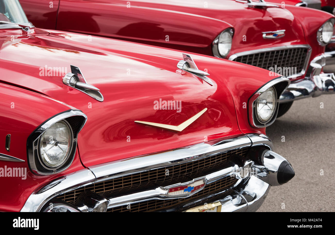 1957 Chevrolet Bel Air. Chevy. Amerikanische Oldtimer Stockfoto