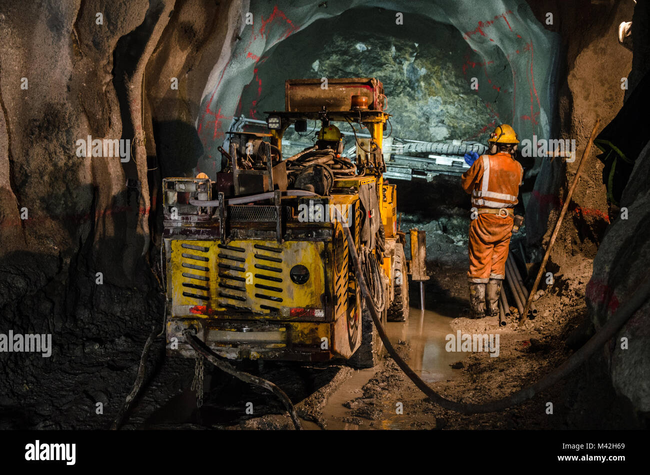 Mechaniker von Bergbaumaschinen Stockfoto