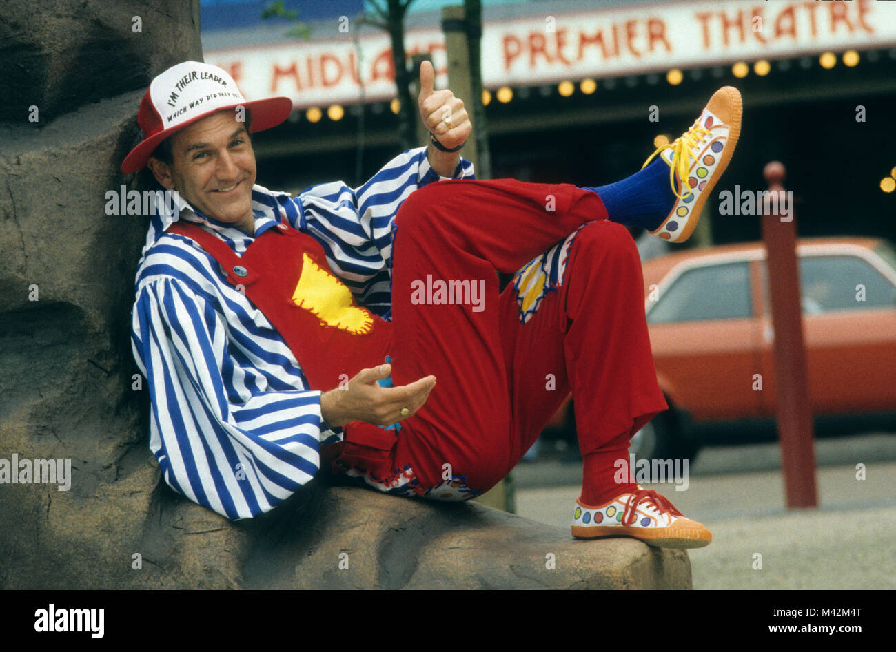 Komiker Russ Abbot in der Pantomime Jack und die bohnenranke 1988 Stockfoto