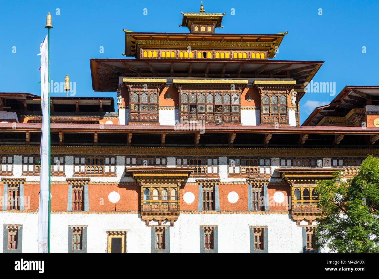 Punakha, Bhutan. Punakha Dzong (Festung/Kloster). Stockfoto