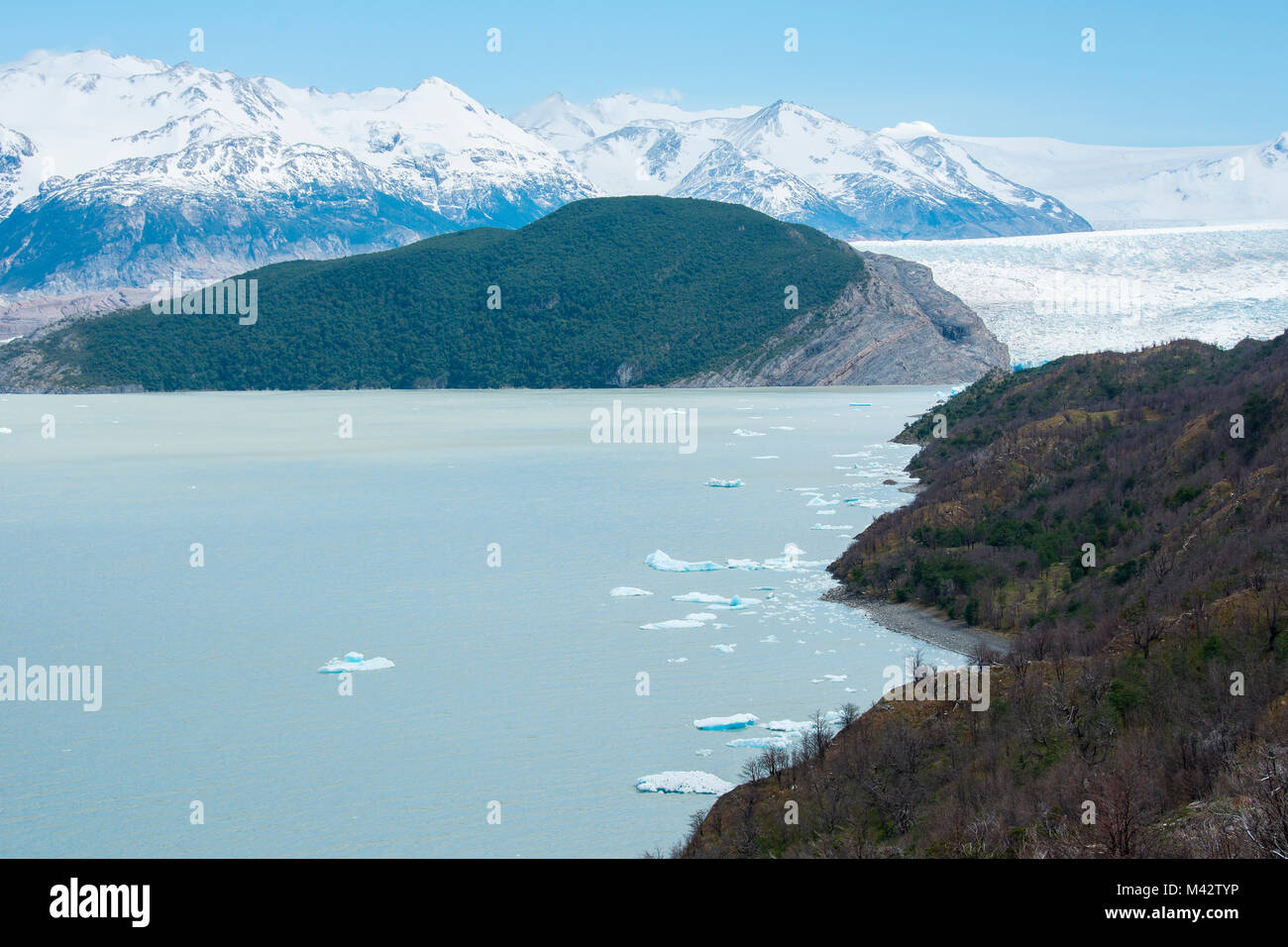 CILE, Patagonien, Torres del Paine Nationalpark, Grey Gletscher Stockfoto