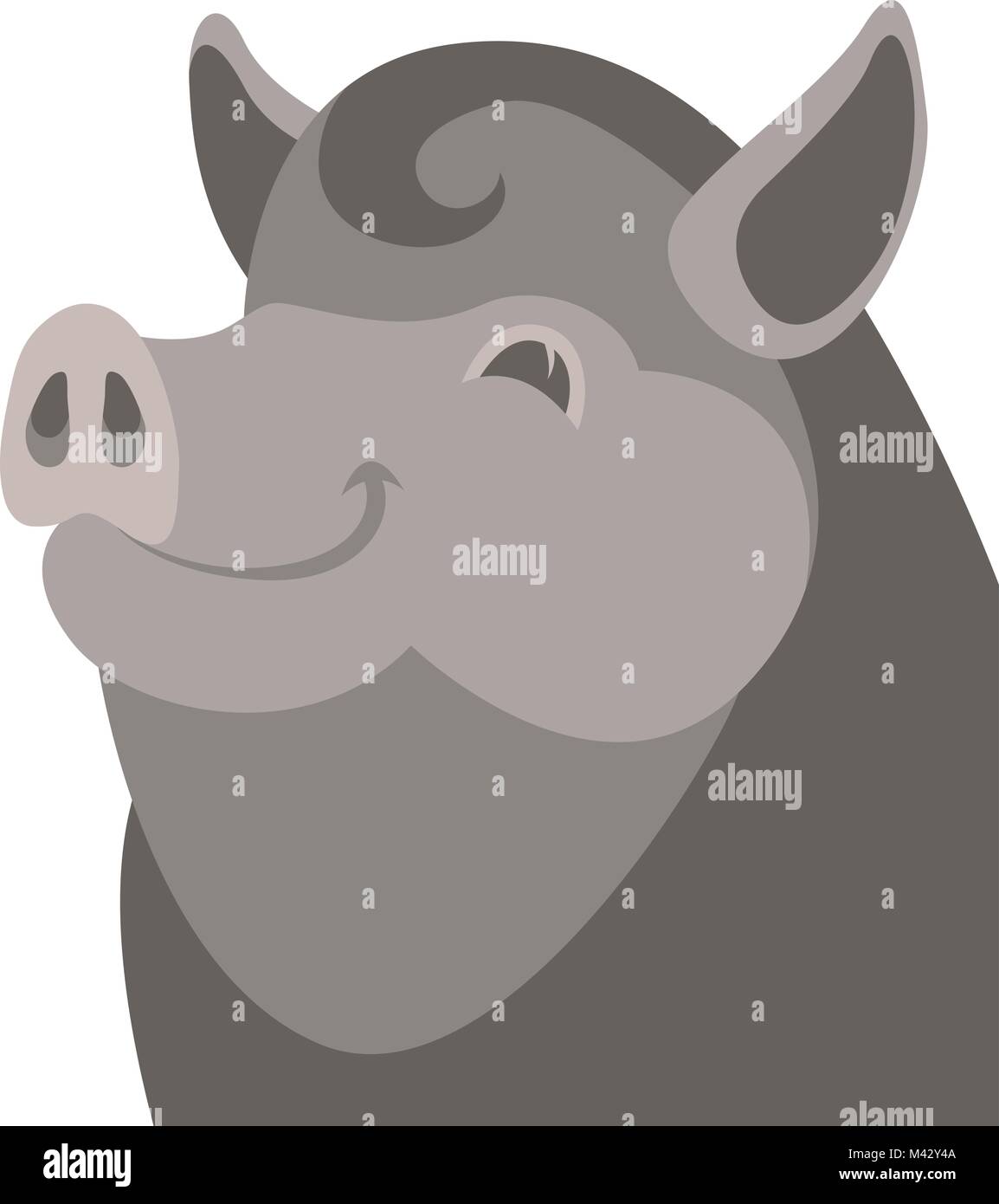 Wildschwein wild Kopf Gesicht Vektor-illustration Flat Style Stock Vektor