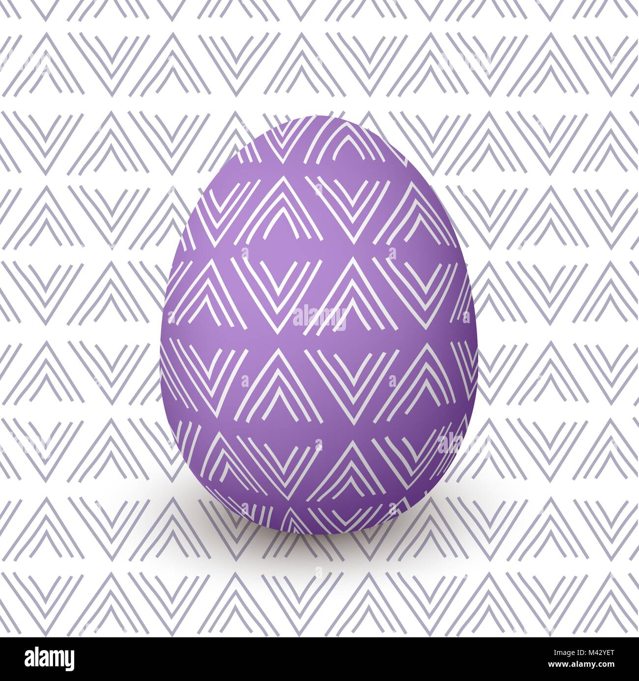 Ostern lila Ei. Dekoriert festliche Ei mit einfachen abstrakten Dekoration. isoliert. Frühling Urlaub. Vector Illustration. Für die Dekoration, Drucke, postc Stock Vektor