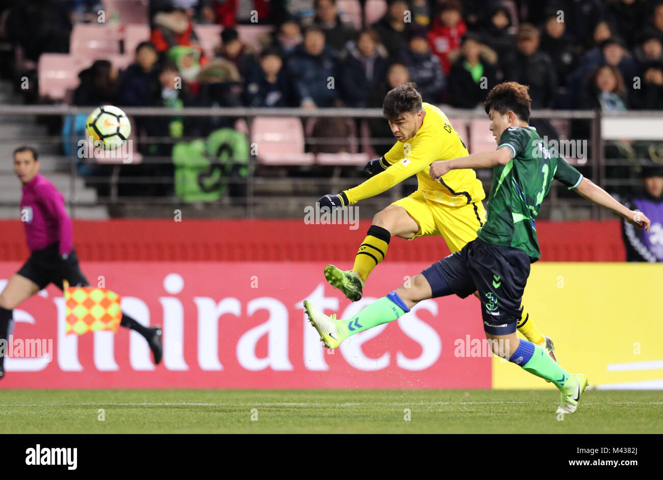 Jeonju, Südkorea. 13 Feb, 2018. Cristiano (Reysol) Fußball: AFC Champions League Gruppe E Übereinstimmung zwischen Jeonbuk Hyundai Motors 3-2 Kashiwa Reysol in Jeonju WM-Stadion in Jeonju, Südkorea. Quelle: LBA/Alamy leben Nachrichten Stockfoto