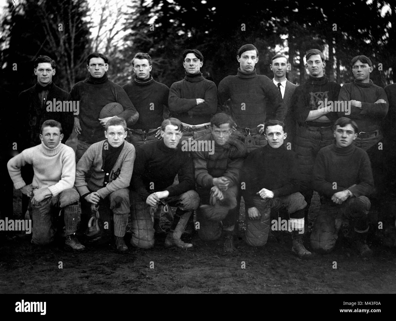 Fußball-Mannschaft aus Mt. Engel in Oregon, Ca. 1910. Stockfoto