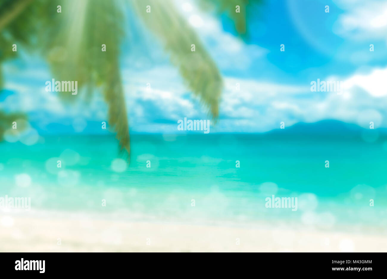 Defokussierten tropischen Strand. Perfekter Urlaub Hintergrund. Stockfoto