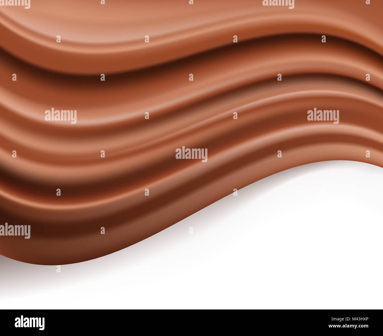 Schokolade Hintergrund. Abstrakte cremige braun Wellen fließen Stock Vektor