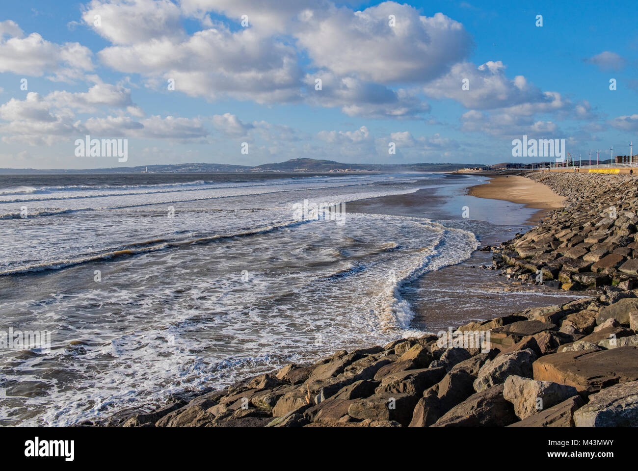 Aberavon Beach suchen West South Wales Stockfoto