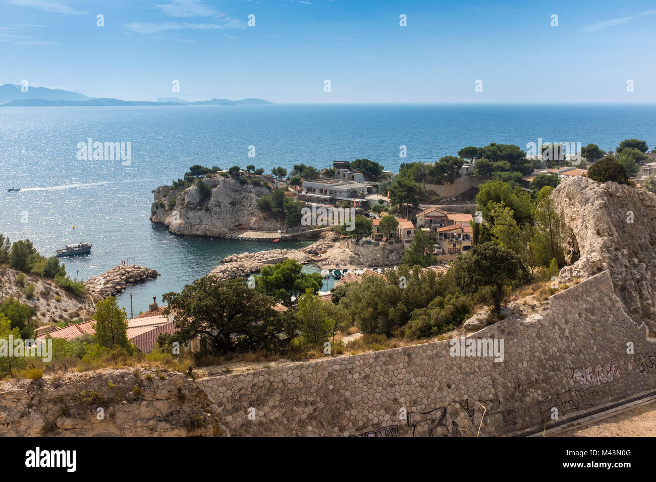 Hafen von Niolon, Bouches-du-Rhone, PACA, Frankreich Stockfoto