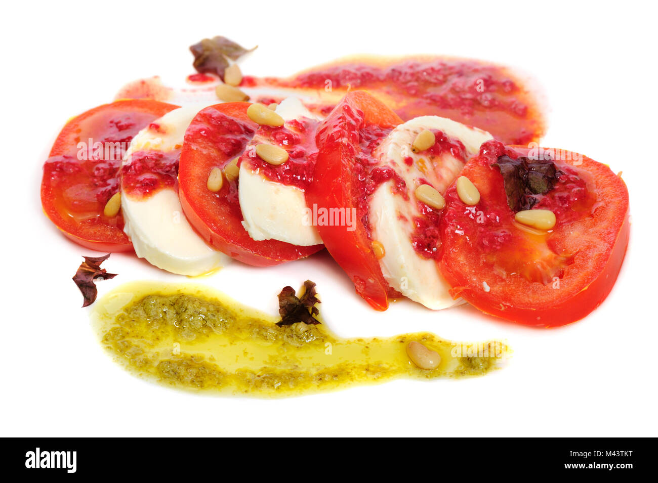 Antipasti Salat Caprese mit Mozzarella-Käse, Tomaten Stockfoto