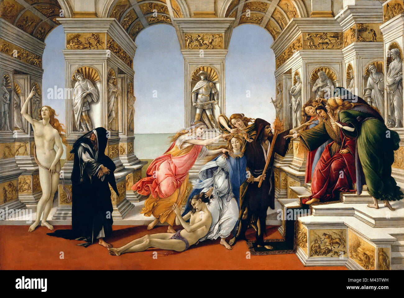 Die Verleumdung des Apelles (C. 1494 - 95) von Botticelli Stockfoto