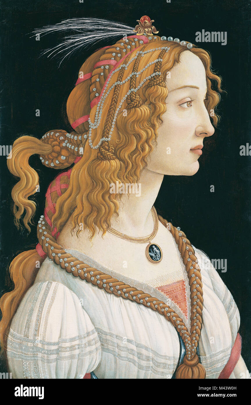 Porträt einer jungen Frau, Simonetta Vespucci, 1484 von Botticelli Stockfoto