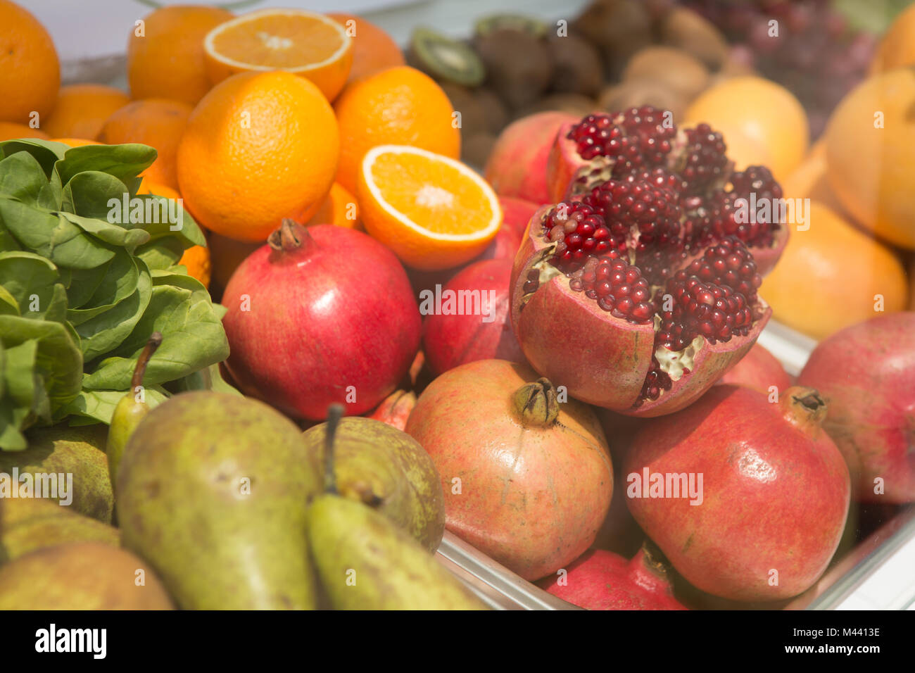 Helle, frische Früchte. Kreativen Hintergrund. Stockfoto