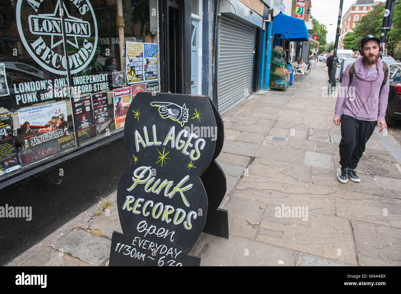 London, Vereinigtes Königreich. Punk records shop, Camden Town. Stockfoto