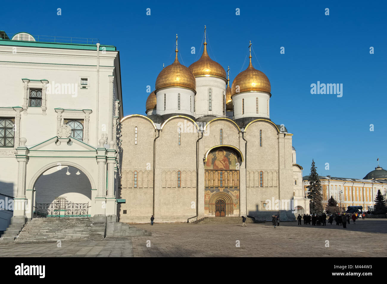 Moskau, Russland, Blick auf die Kathedrale auf dem Platz der Kathedrale des Moskauer Kreml (1475-1489), Sehenswürdigkeiten Stockfoto