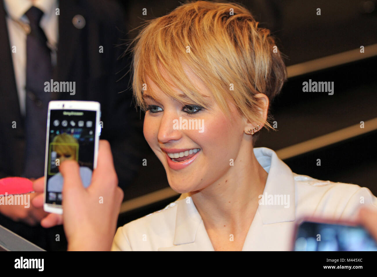 Der Hunger Games-Catching Brand: Jennifer Lawrence Stockfoto