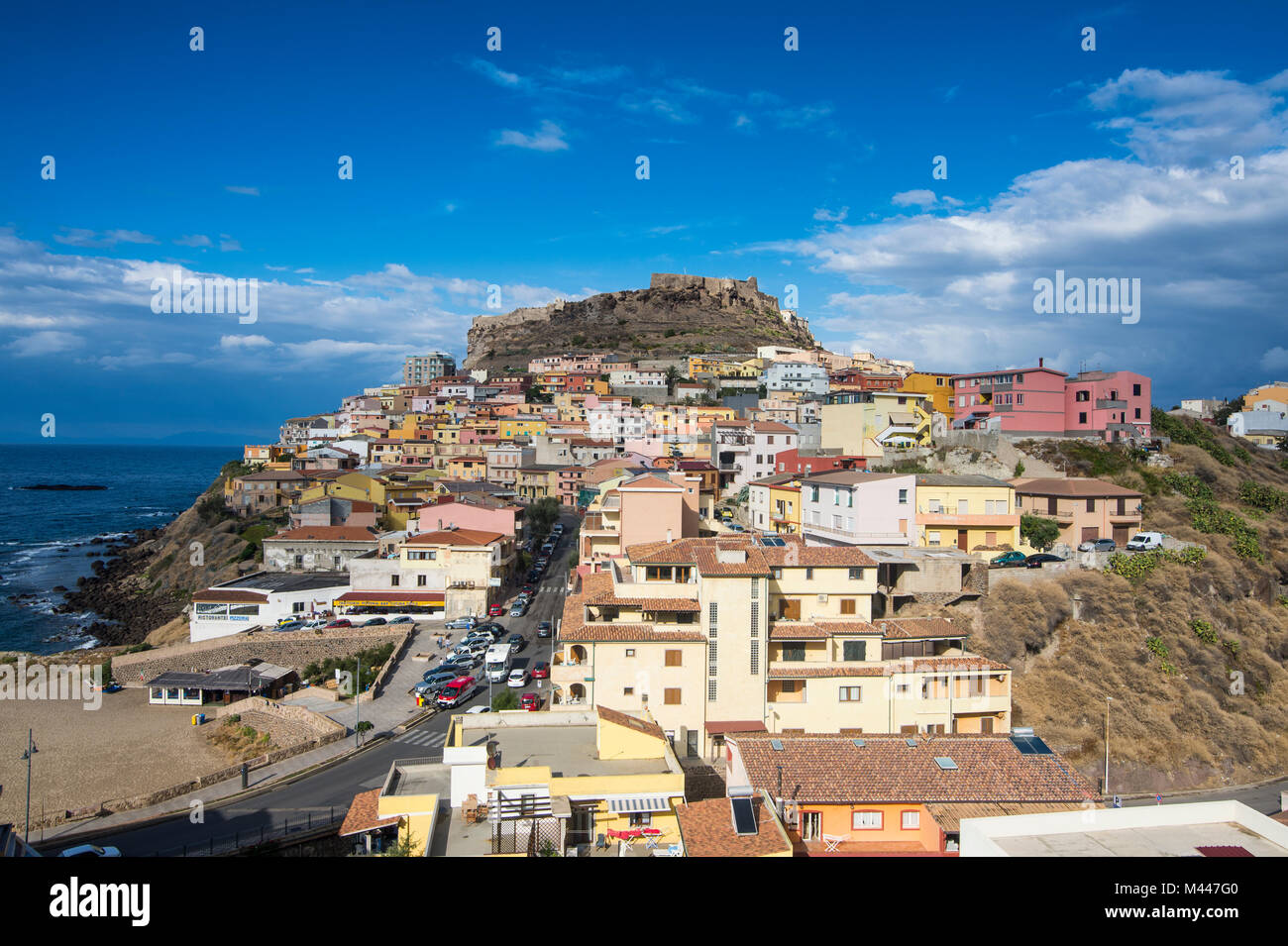 Blicken Sie über Castelsardo, Sardinien, Italien Stockfoto