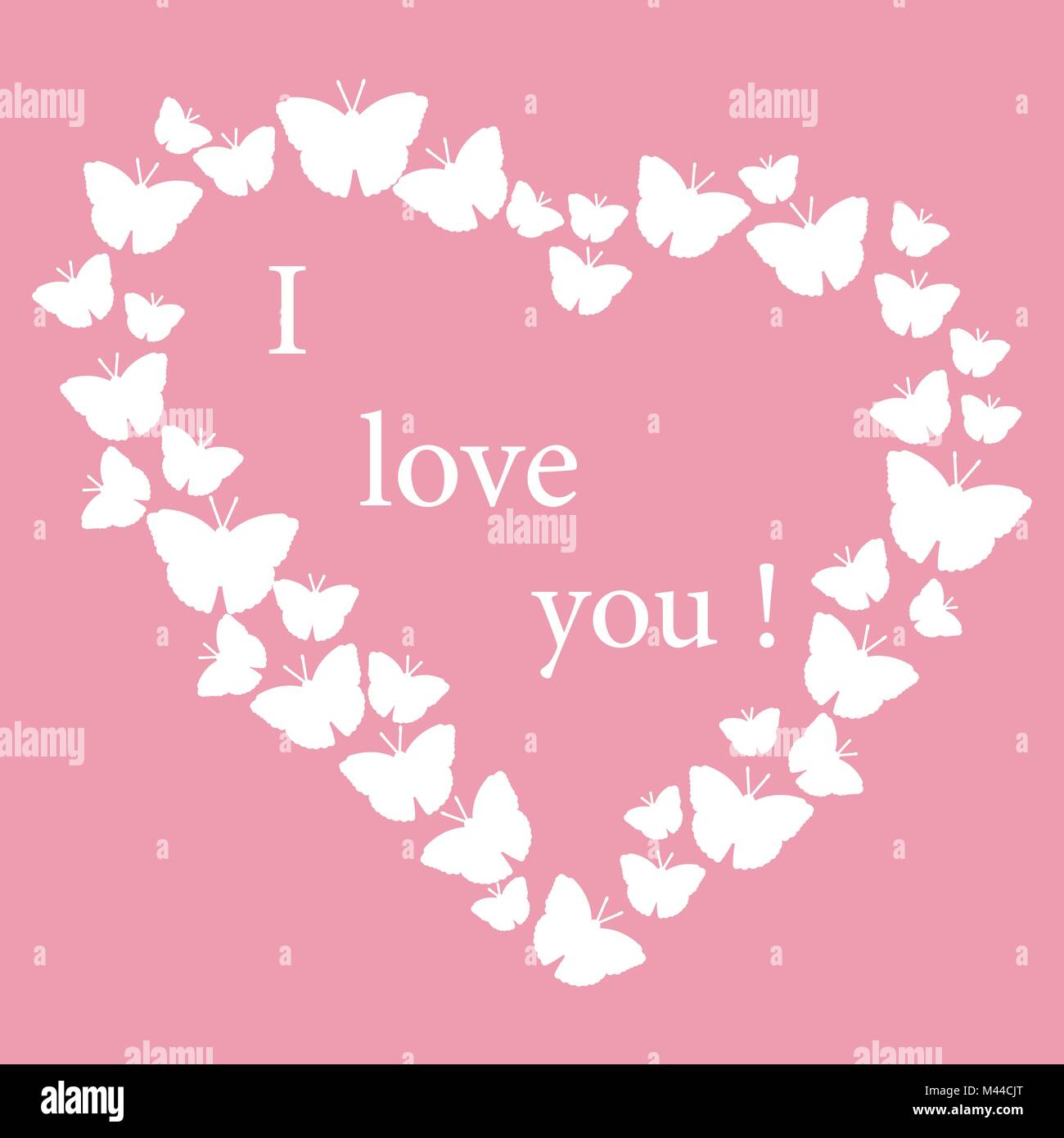 Herz Aus Vielen Schmetterlinge Und Die Worte Ich Liebe Dich Design Fur Banner Poster Oder Drucken Grusskarte Valentinstag Stock Vektorgrafik Alamy