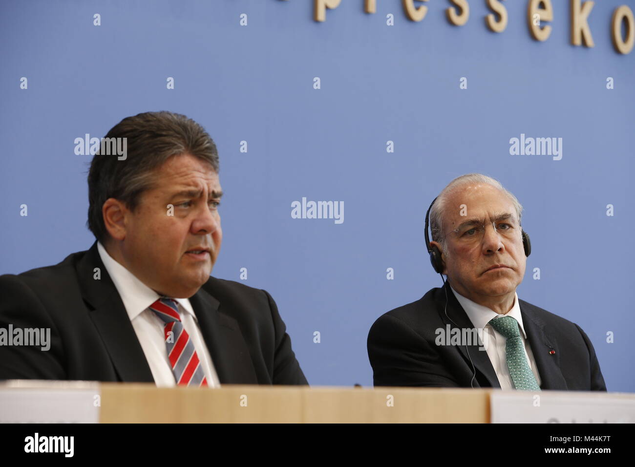 Präsentation der OECD der Deutschen Wirtschaft Bericht Stockfoto