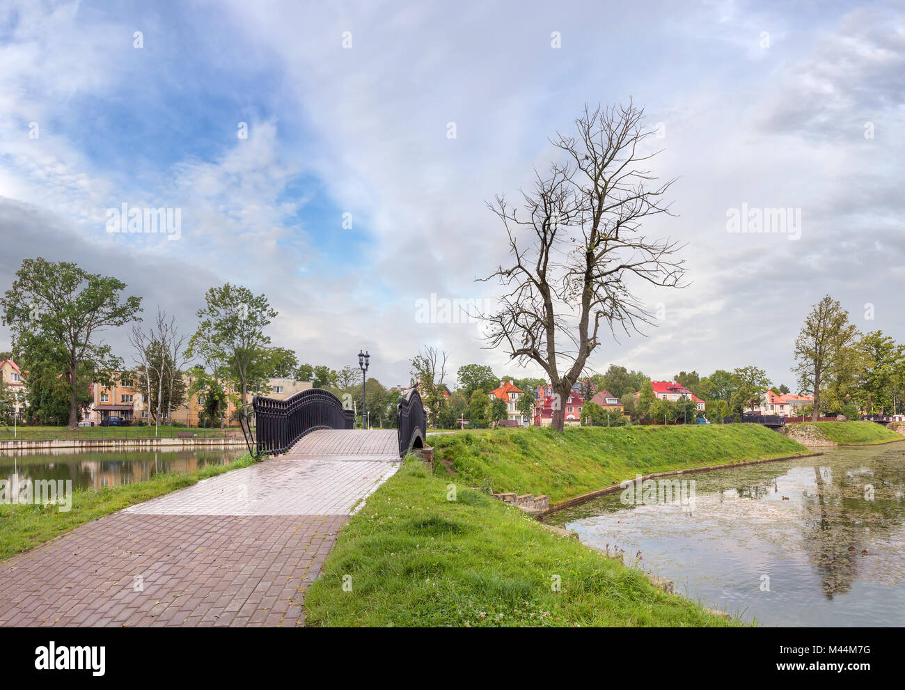 Poplavok Teich in Kaliningrad. Russland. Stockfoto