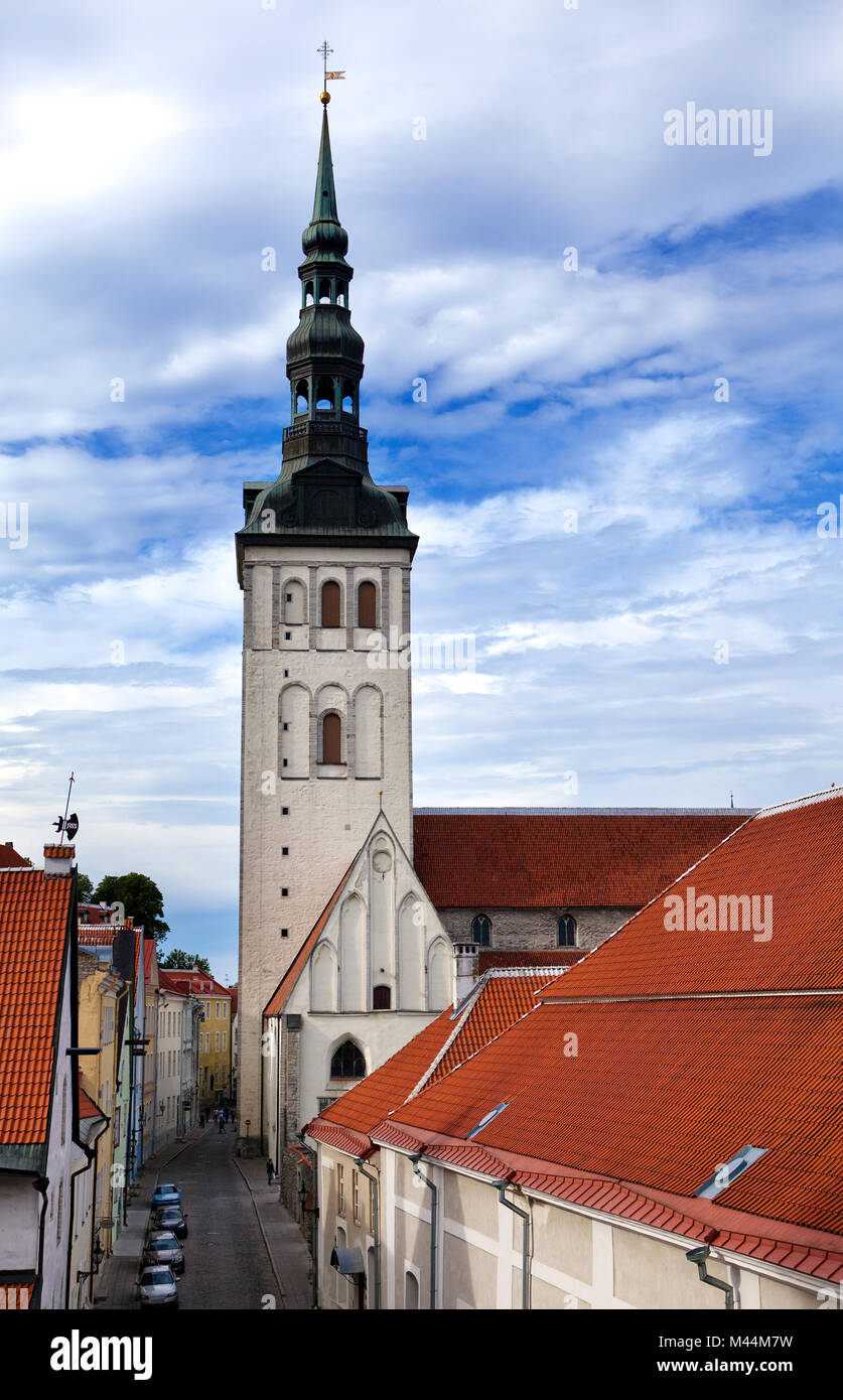 Blick auf St. Nicholas' Church (Niguliste). Alte Stadt Stockfoto