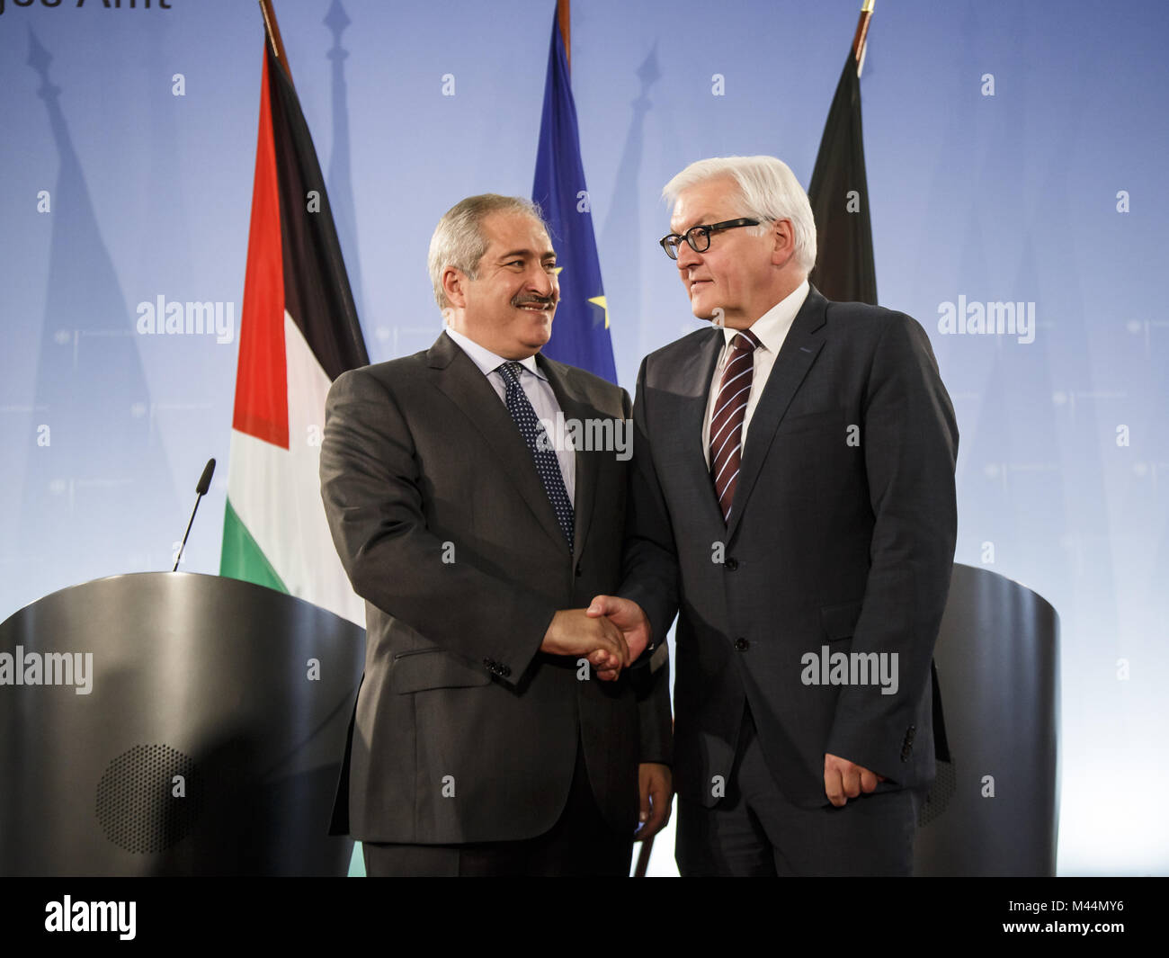 Außenminister Steinmeier empfängt die jordanischen Kollegen Stockfoto