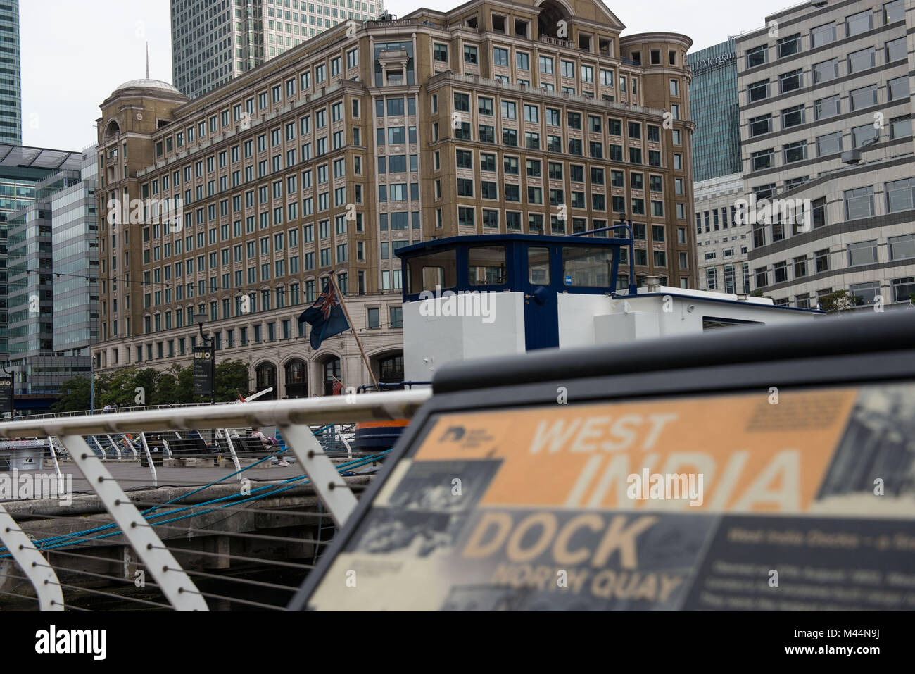 London, Vereinigtes Königreich. West India Docks. Canary Wharf finanzielle Bezirk Tower Hamlets. Stockfoto