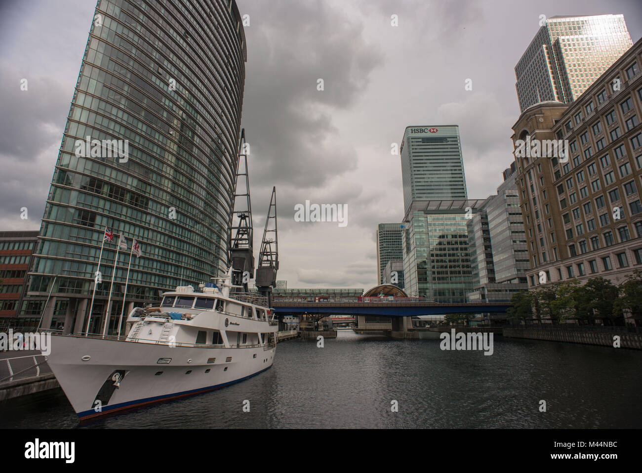 London, Vereinigtes Königreich. West India Docks. Canary Wharf finanzielle Bezirk Tower Hamlets. Stockfoto