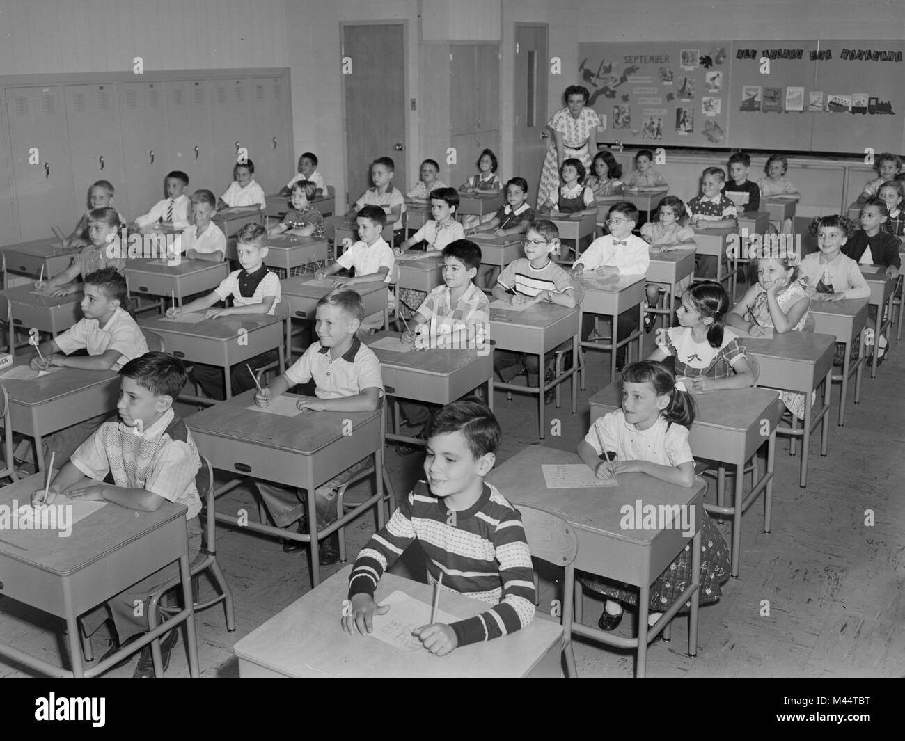 Schön und gepflegt Klassenzimmer in Chicago, Ca. 1961. Stockfoto