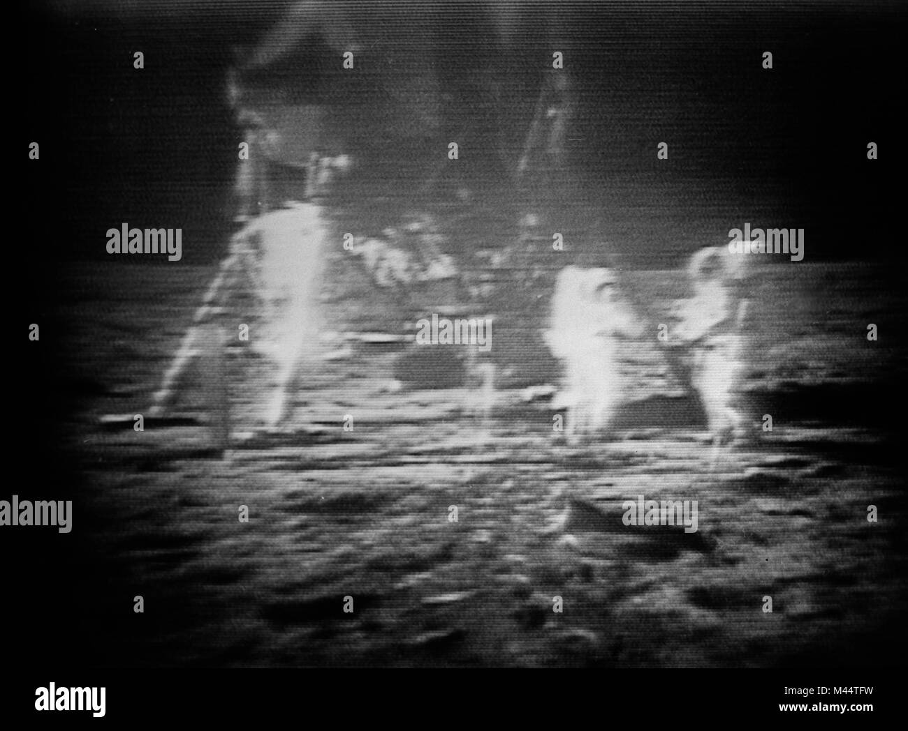 TV-Aufnahmen von der ersten Mondlandung, 1969. Stockfoto