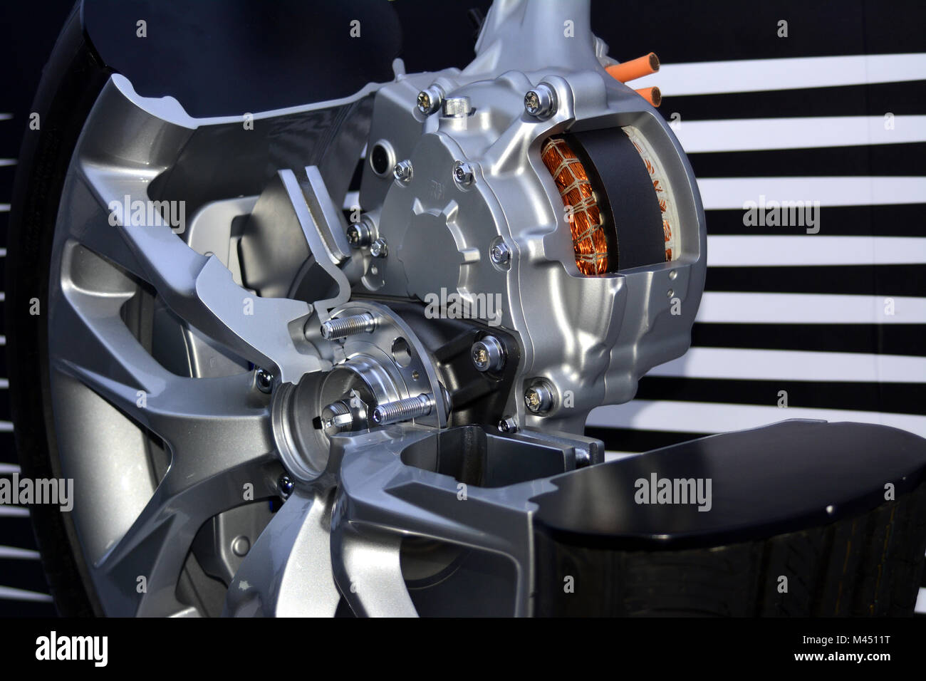 Tire Technology und Bremsanlage im Auto. Stockfoto