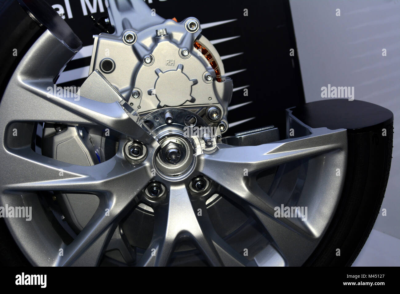 Tire Technology und Bremsanlage im Auto. Stockfoto