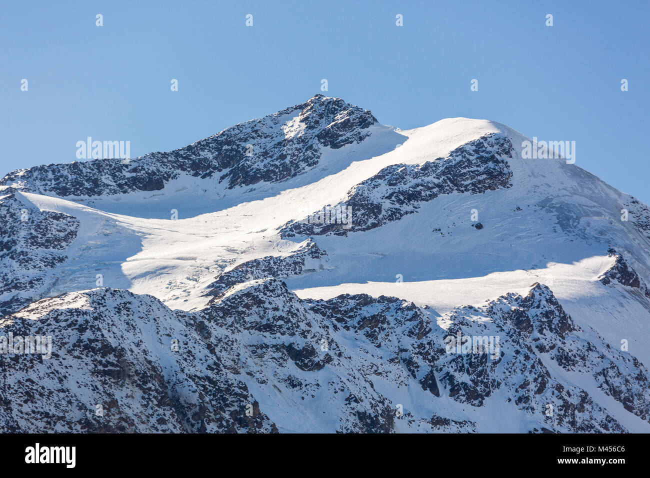 Schnee auf der Zufallspitze, Val Martello, Vinschgau, Provinz Bozen, Südtirol, Italien Stockfoto