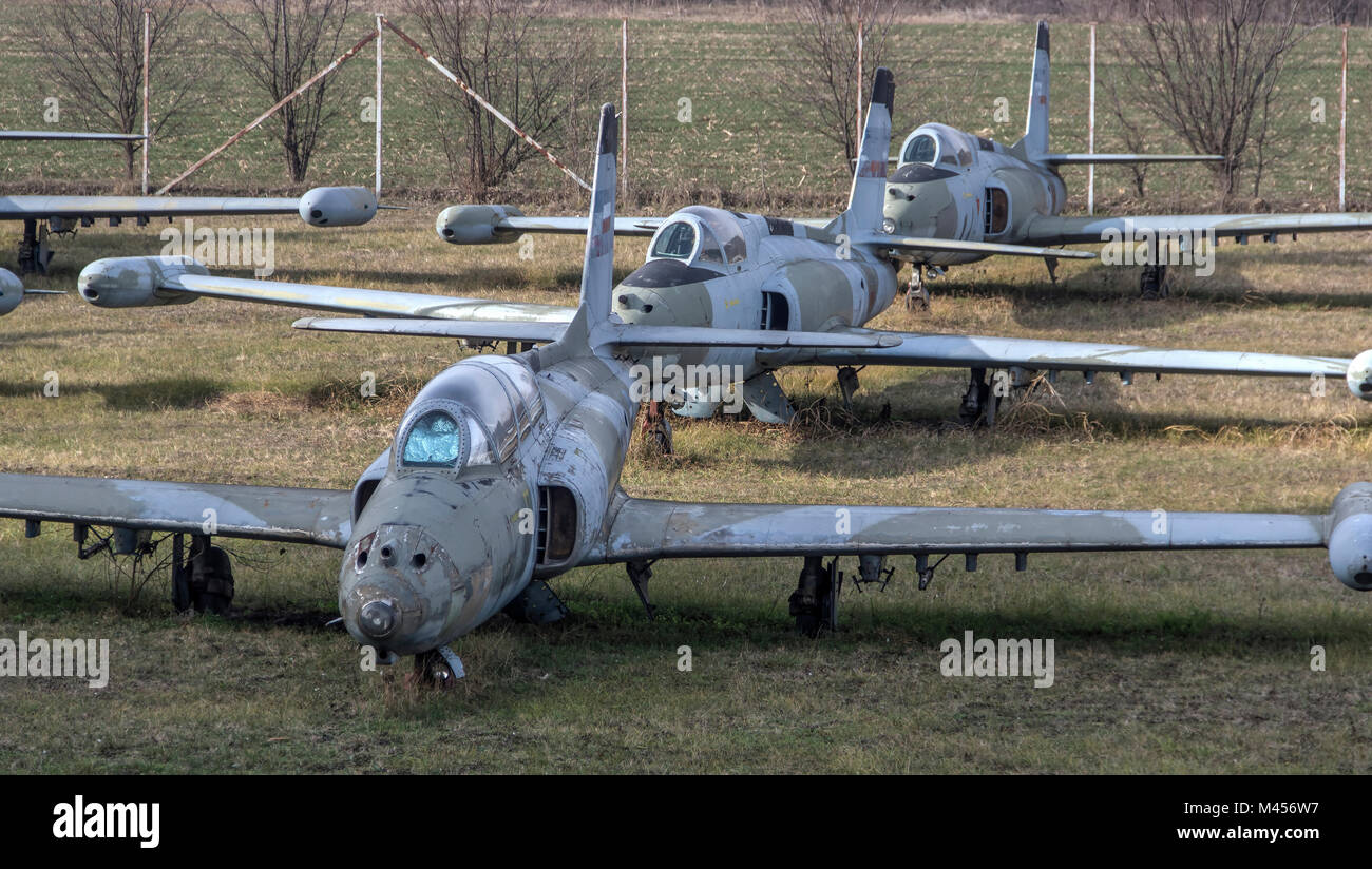 Belgrad, SERBIEN - Galeb (Möwe) G-2, eine Jugoslawische single Jet Engine zwei militärische Trainer, in der 1960-70 produziert s Stockfoto