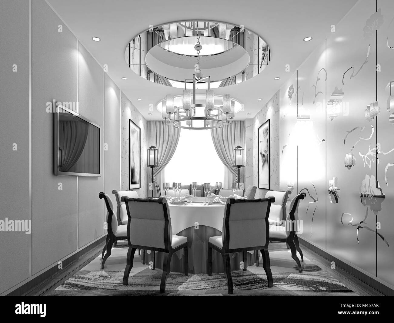 3D-Render von WOHNZIMMER INTEROIR DESIGN Stockfoto