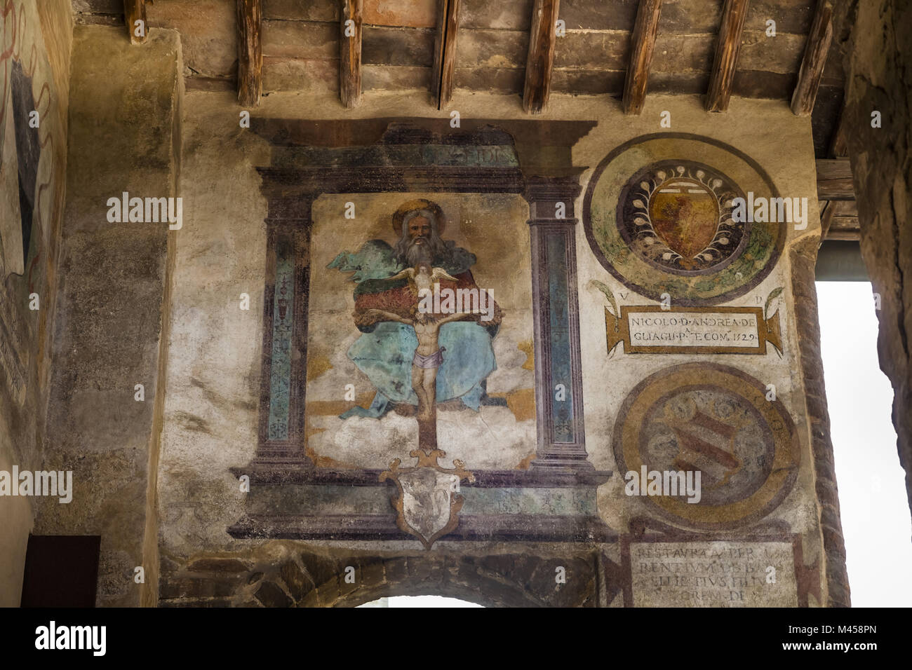San Gimignano, Palazzo del Popolo, Fresken, Italien Stockfoto