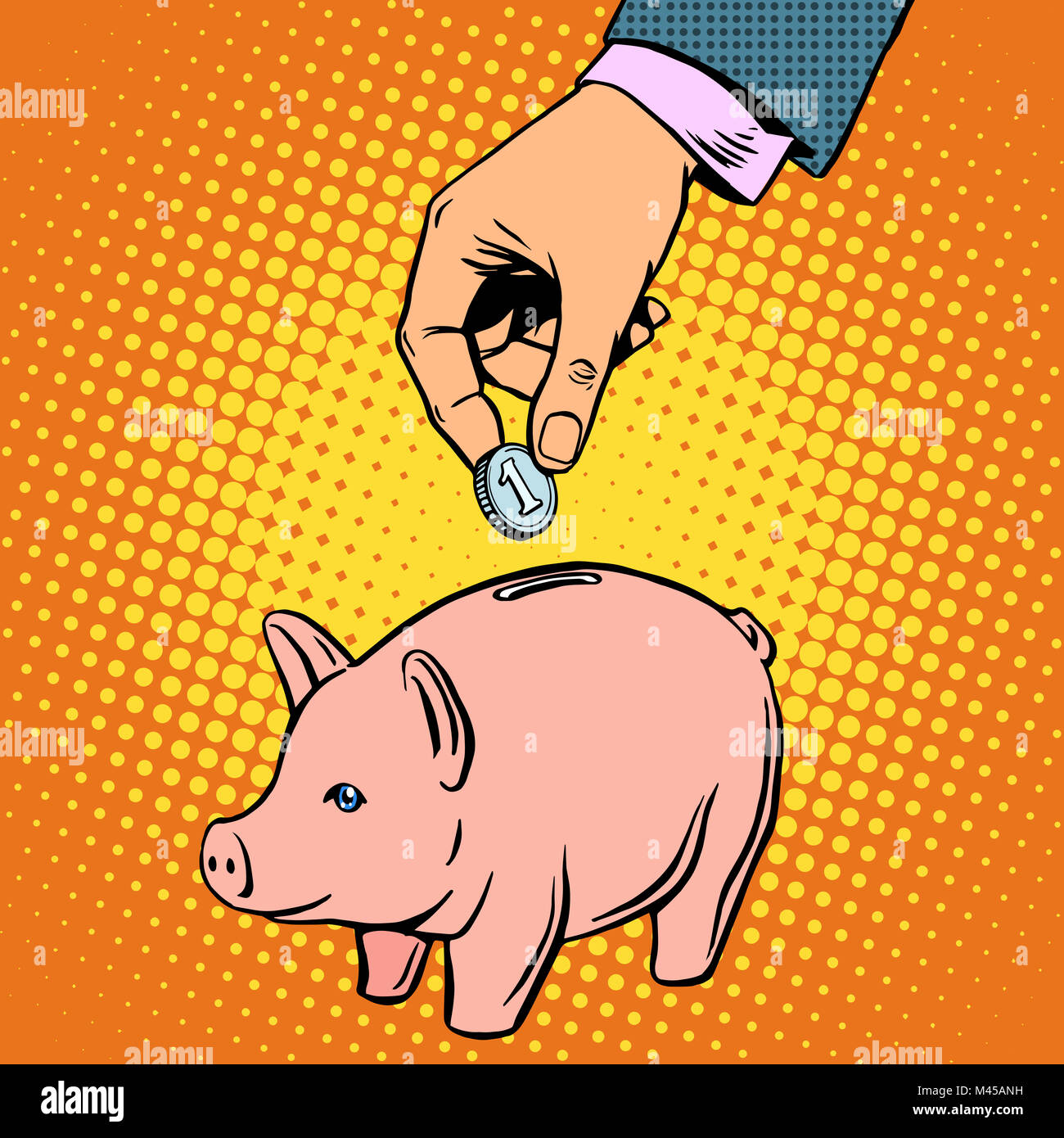 Piggy Bank Beitrag Geld Stockfoto