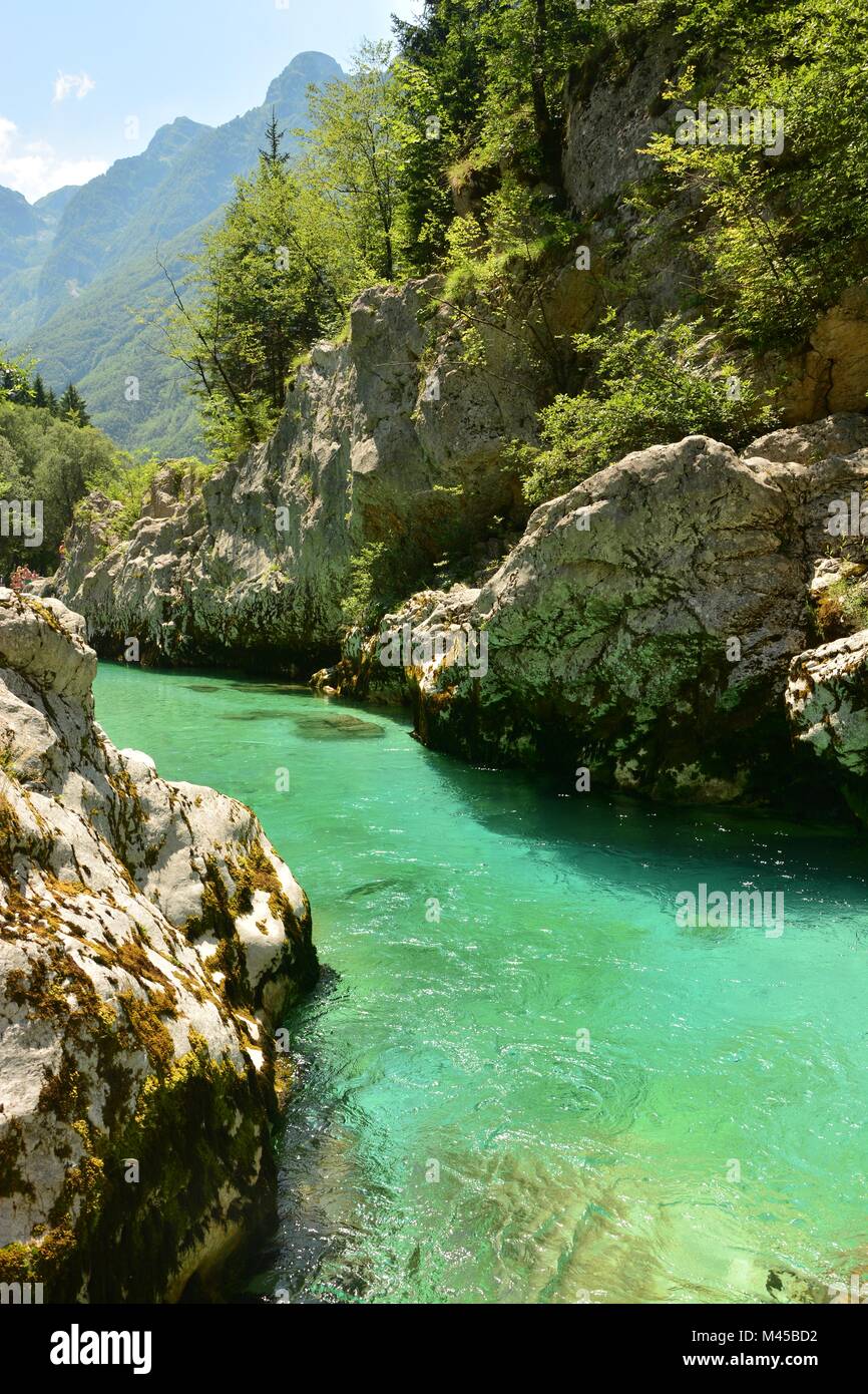 Soca Schlucht Slowenien Stockfoto