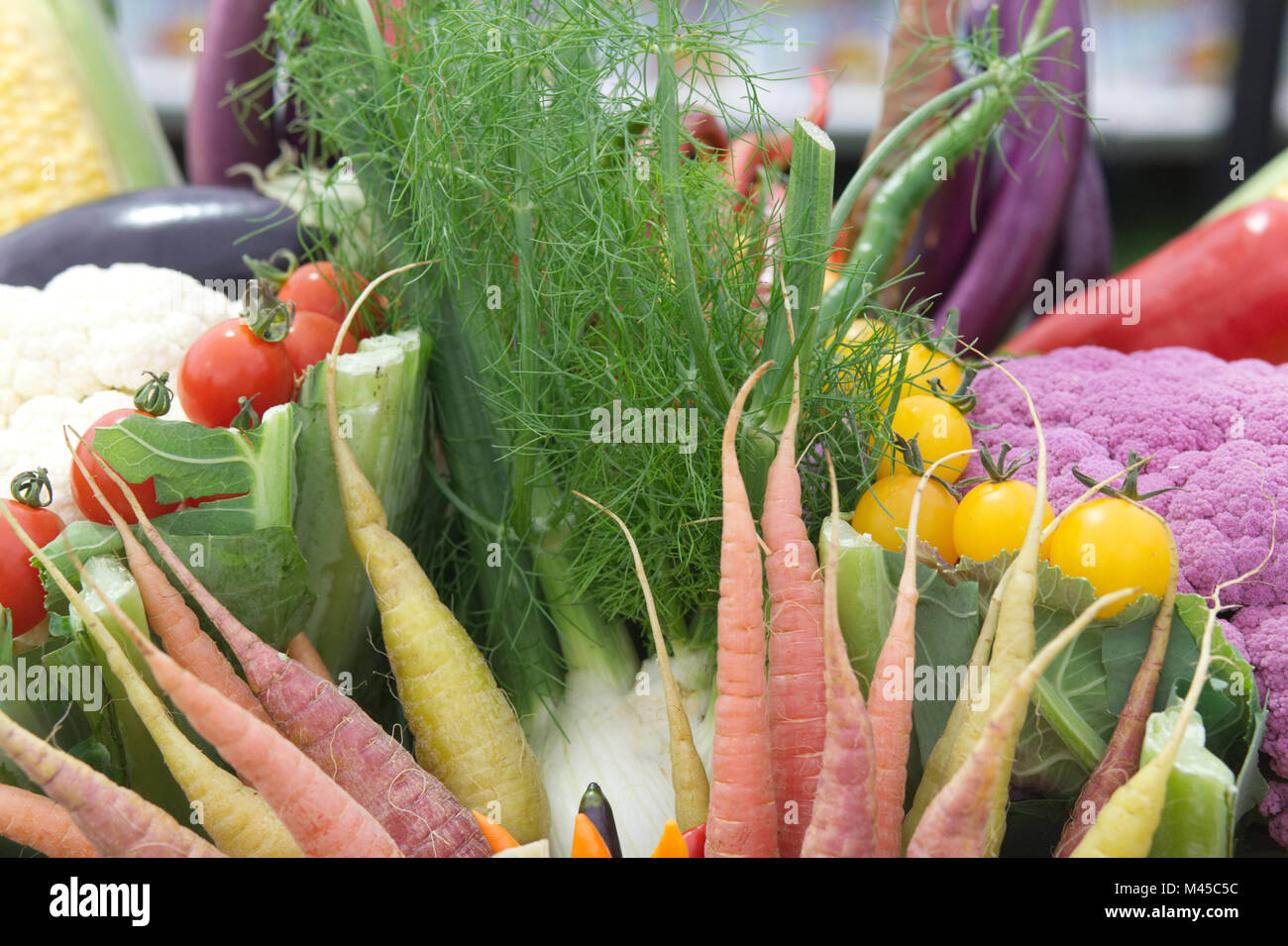 Frisches Gemüse Anzeige Stockfoto