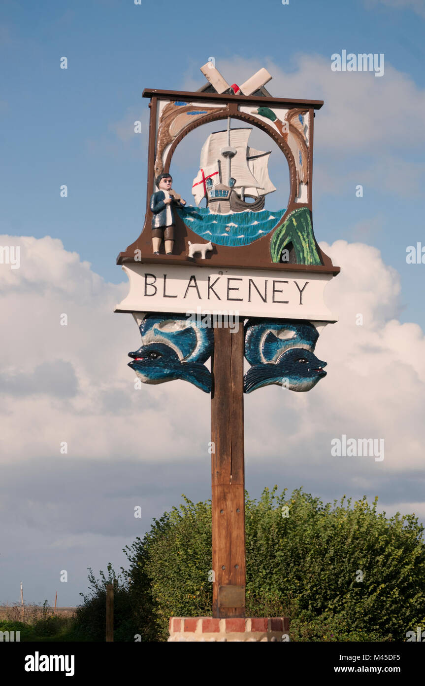Blakeney Schild Stockfoto