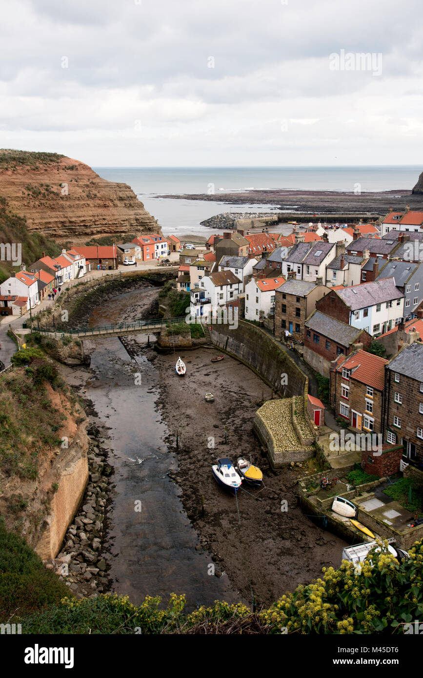 North Yorkshire Staithes Hafen Stockfoto