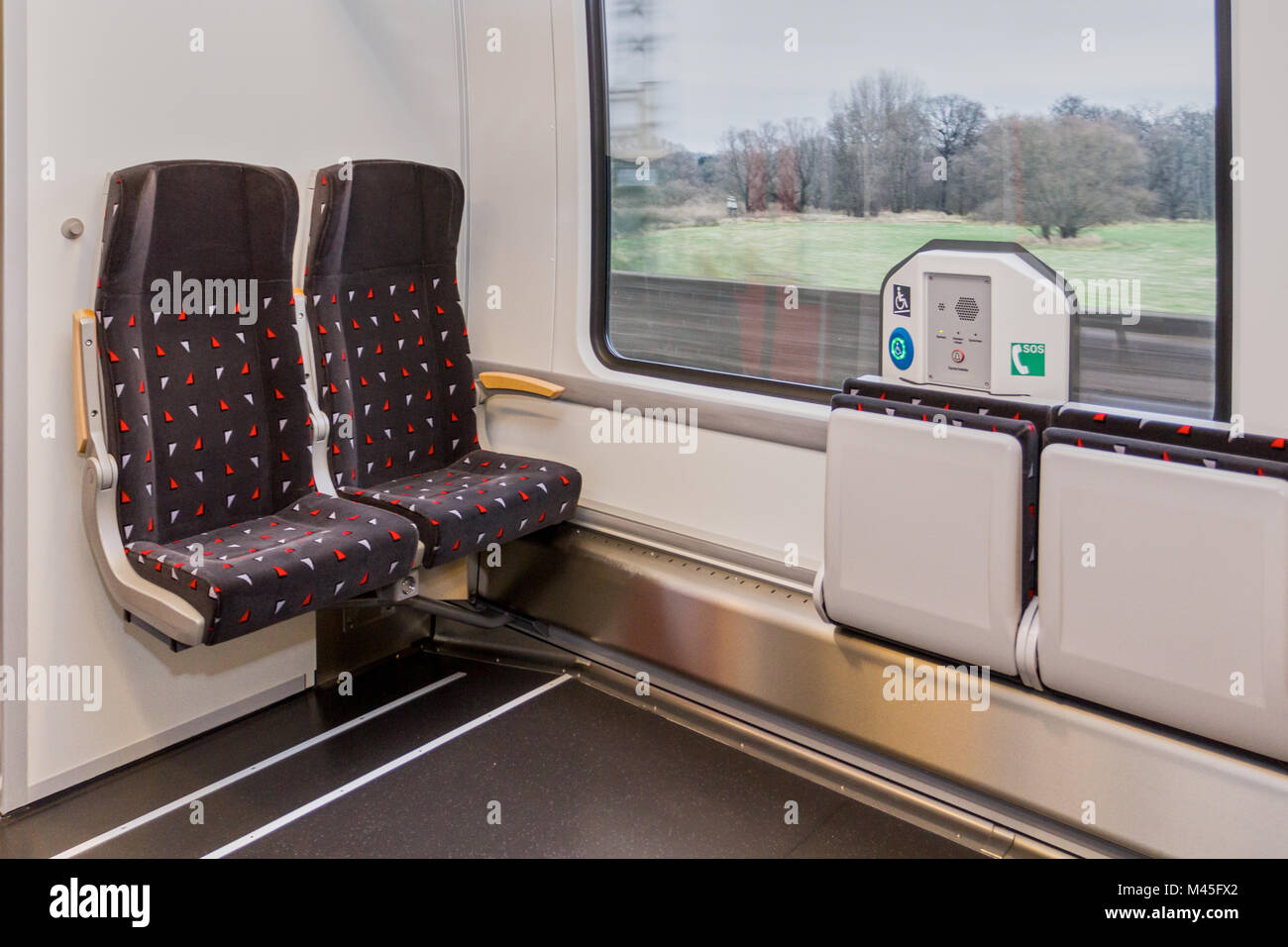 Abellio: besonderer Bereich für Rollstühle in einem Abellio-Train Stockfoto