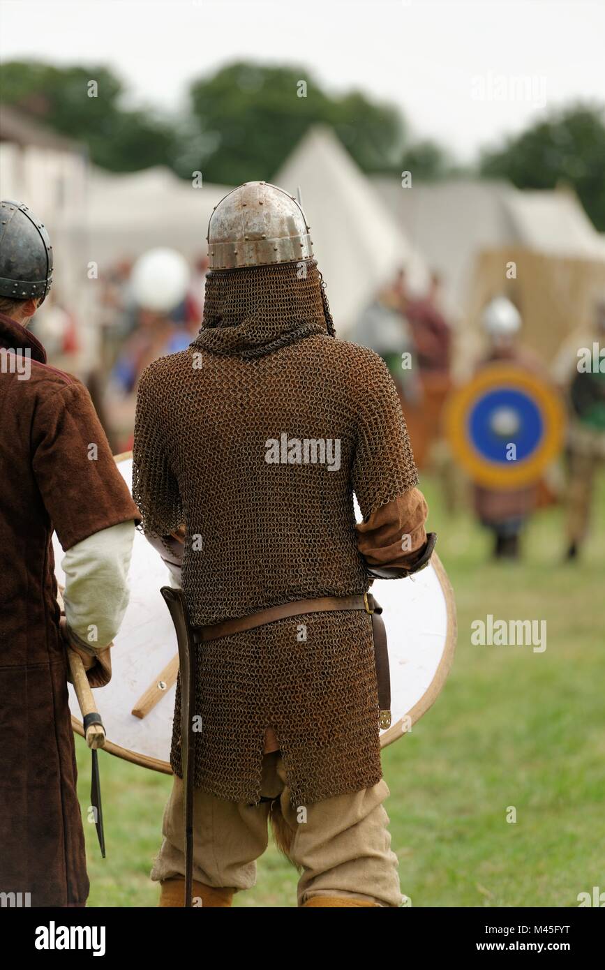 Ritter in einem Renaissance Faire Kämpfe Stockfoto