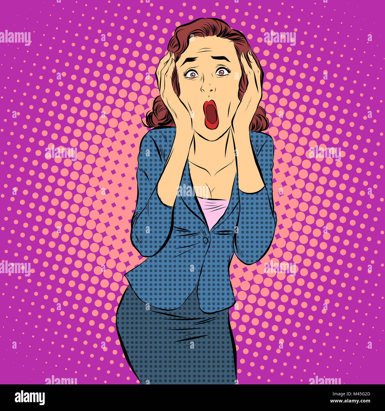 Geschäftsfrau schreien Schmerzen Horror Emotionen Stockfoto