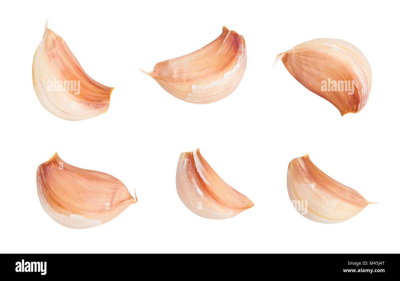 Knoblauchzehe Pfad isoliert Stockfoto