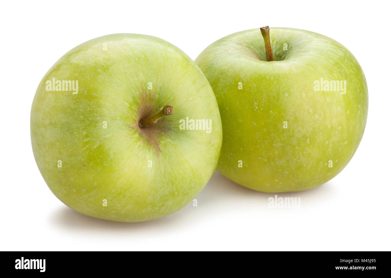 Grüne Äpfel weg isoliert Stockfoto