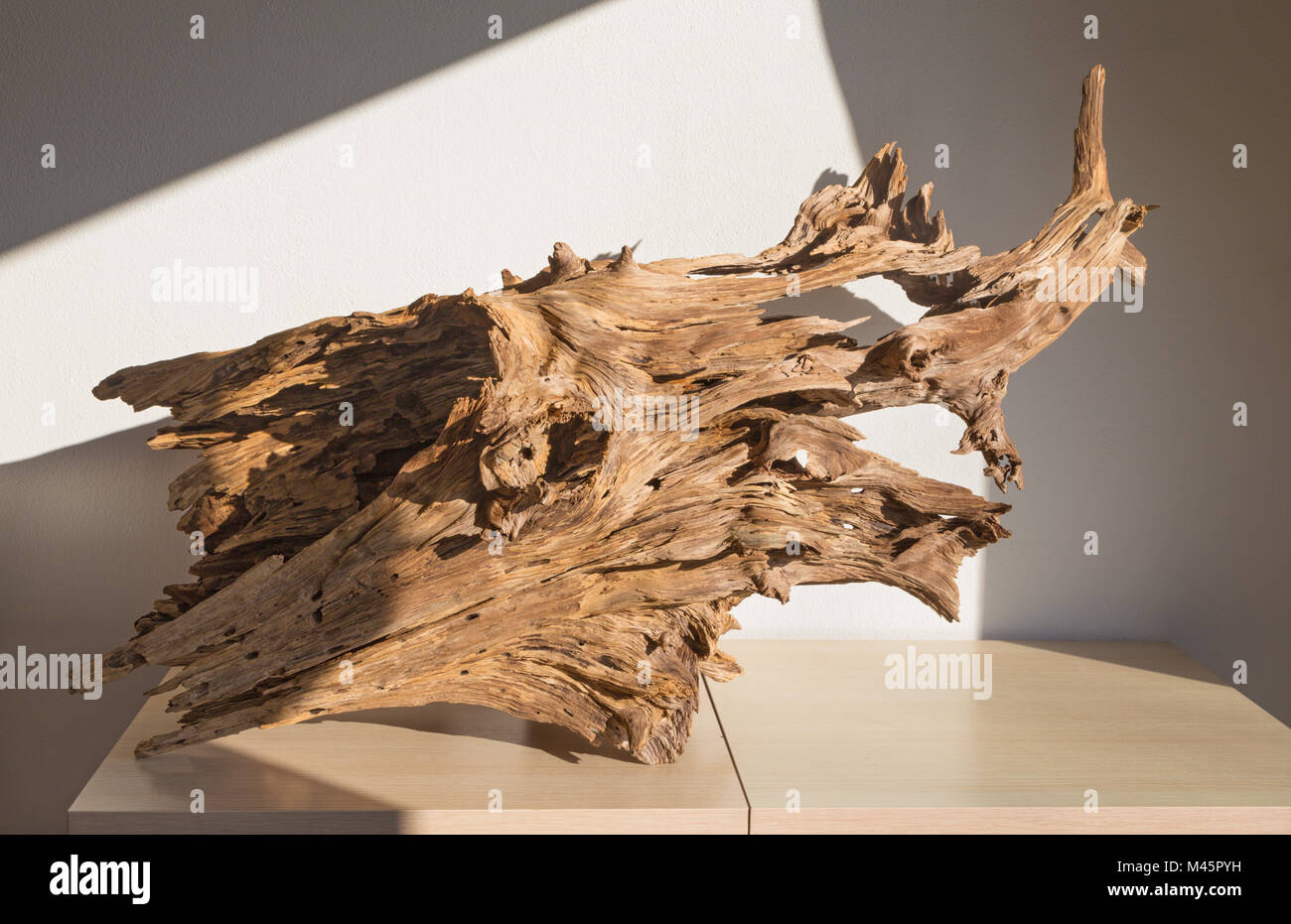 Die moderne Holz dekorative Skulptur. Stockfoto