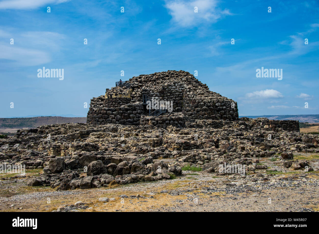Unesco-Weltkulturerbe, Su Nuraxi, nuragischen archäologische Stätte in Barumini, Sardinien, Italien Stockfoto